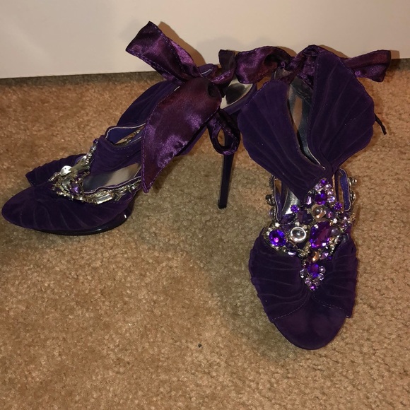 Purple Rhinestone Heels - Picture 2 of 4